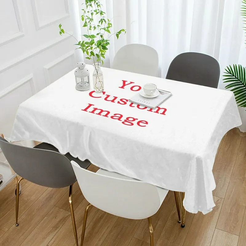 Panno rettangolare personalizzato personalizzato Copertura da pranzo resistente al calore impermeabile Tovaglia feste di nozze Decorazioni la casa 220704