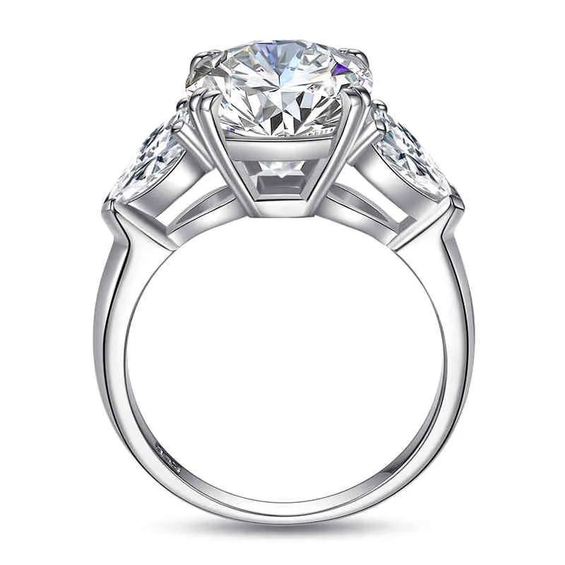 대규모 5 CT 쿠션 Moissanite 반지 여성 D 컬러 스털링 실버 925 큰 돌 인증 럭셔리 쥬얼리 참여