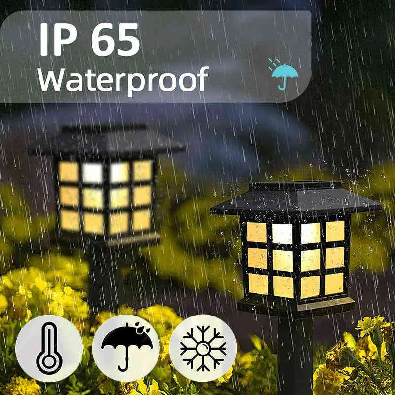 Solar Power LED Garden Lighting Outdoor IP Waterproof Solar Lantern for Lawn Pathway Patio Street Decoration J220531