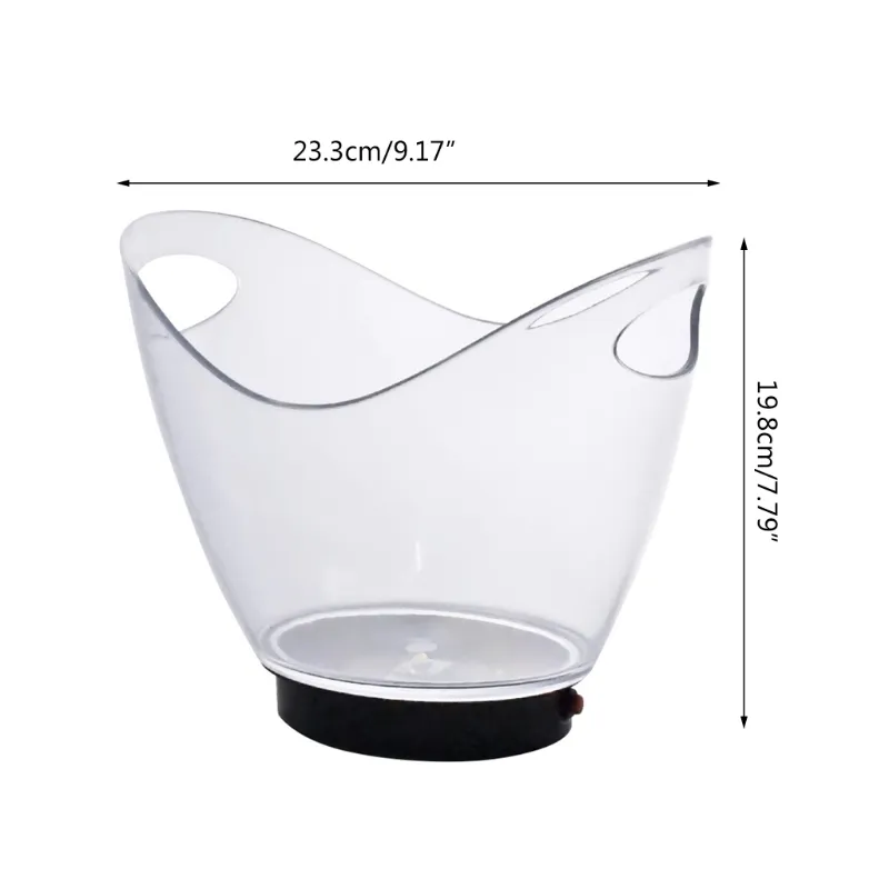 Transparent färgglad LED -ljusgradient Ice Bucket Bar Wine Trough Water Entertainment Stand Holder Glass Bottle 220509