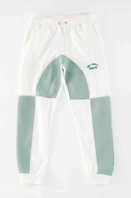 Pantalon de survêtement imprimé bloc de couleurs coupe régulière pour hommes TMNAW22EA0647 G220713