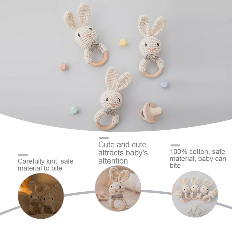 Baby morcether Music Chargles for Kids Animal Crochet Rattle Giraffe Ring Ring Babies Ginásio Montessori Toys de Crianças 220815