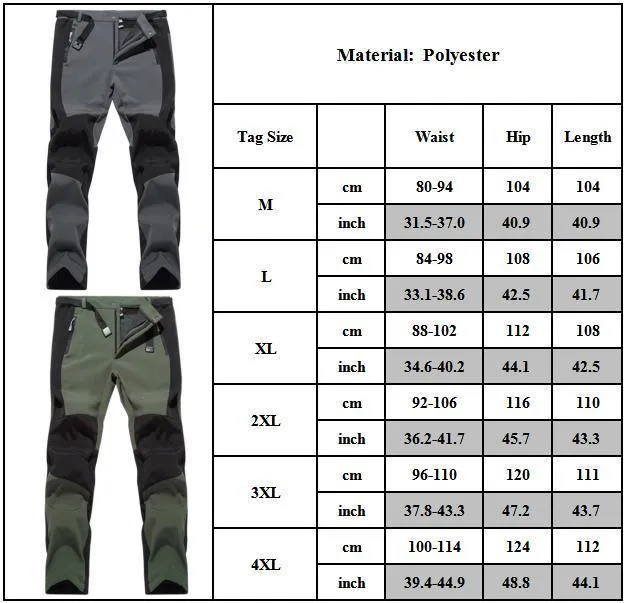 Herbst Winter Wandern Hosen für Männer Outdoor Arbeitskleidung Kleidung Farbe Nähte Klettern Pantalon Warme Winddicht der 220325