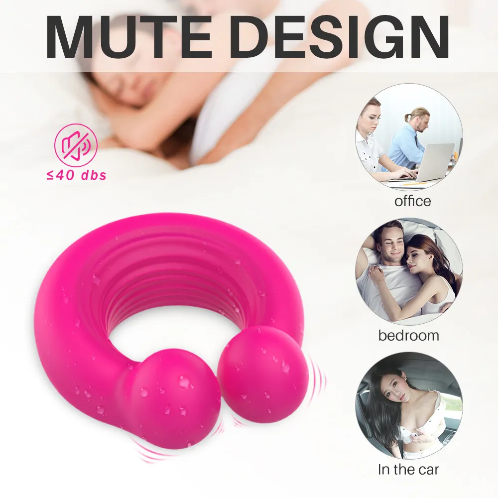 Vibrant Pénis Cock Ring G-Spot Double Tête Vibrateur Télécommande Stimulation Clitoridienne Adulte Sexy Jouets pour Hommes Femme Couple