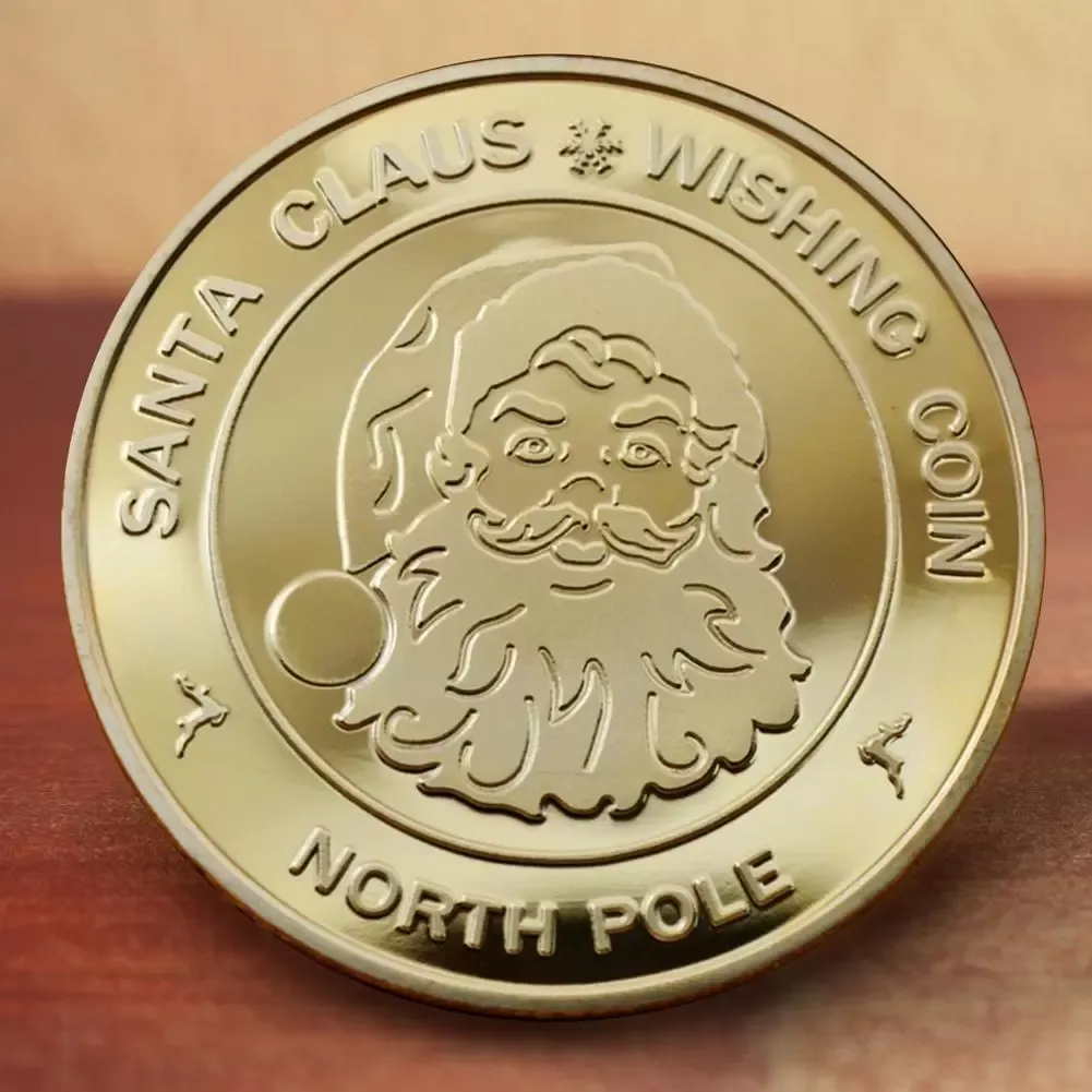 Santa Claus Wishing Coin Collectible Gold Plated Souvenir Coin North Pole Collection Gift Merry Christmas Commemorative Coin FY3608 sxjul6