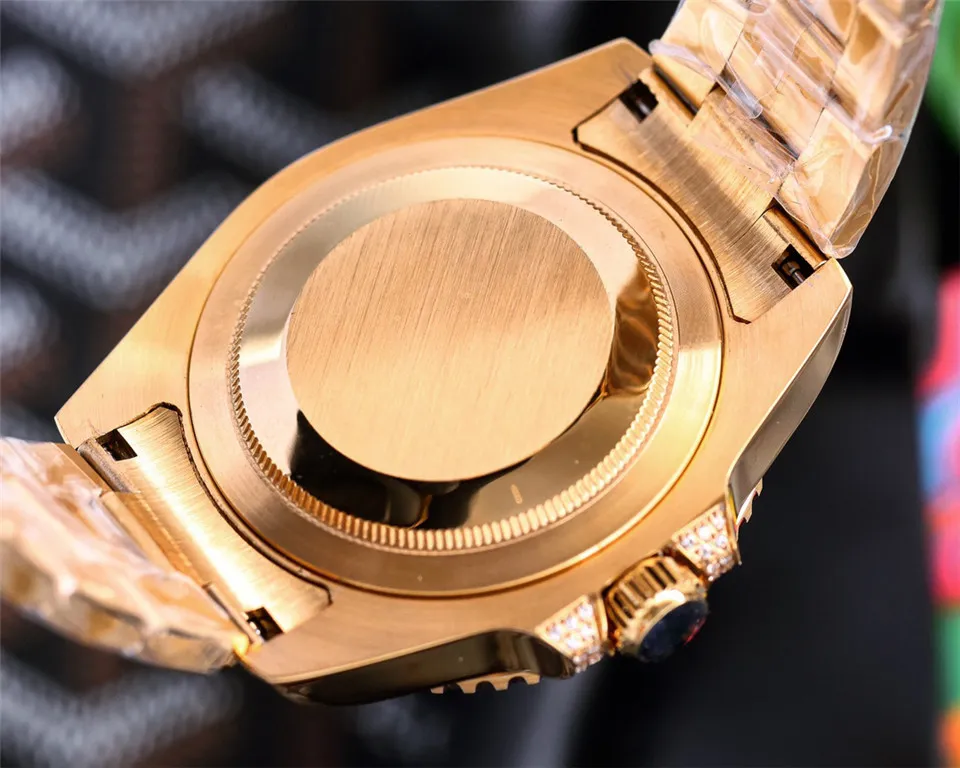 Marque de marque pour hommes montre rose gold diamant mouvement automatique mouvement en acier inoxydable boucle pliante montre de luxe295a