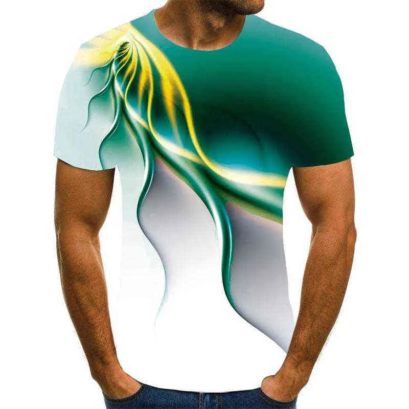 Summer Fashion 3D Printing T-Shirt Men's and Women's Fashion T-shirt rund hals kortärmad t-shirt/mönster L220704