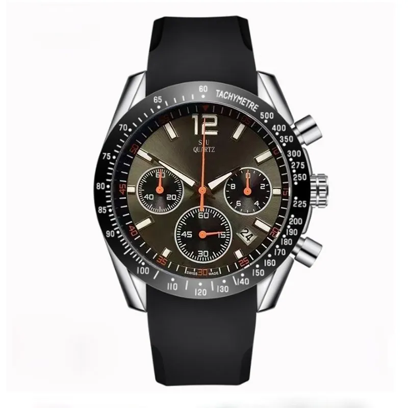 2021 New 43mm Mens Watch Man Quartz腕時計スイスムーブメントセラミックストラップ付きクロノグラフステンレス鋼Sapphire Glass Men 202c