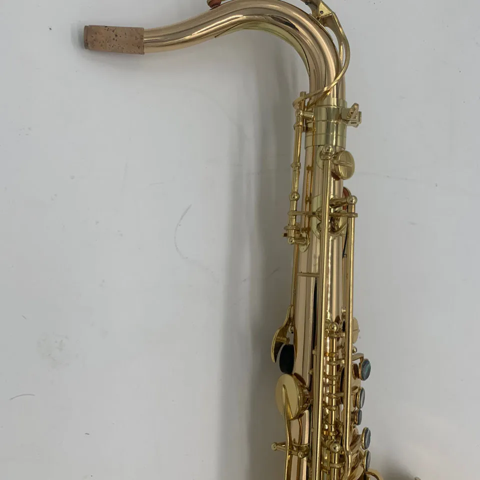 Laiton plaqué or B-tune saxophone ténor professionnel mise à niveau bouton ormeau couleur double nervure instrument sax ténor Bb