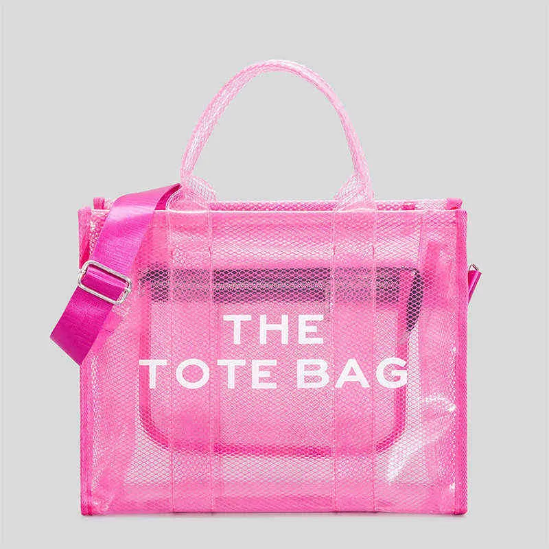 Women Handbags Transparent Large Tote Bag Designer Clear PVC Luxury Shoulder Crossbody Bags Summer Beach Jelly Bag 2022 Fashion G220531