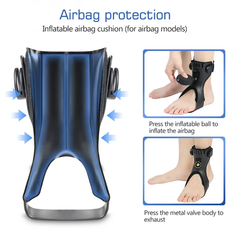 Drop voet brace orthese AFOS enkelondersteuning met comfortabele opblaasbare airbag voor hemiplegia slagschoenen lopen 220618