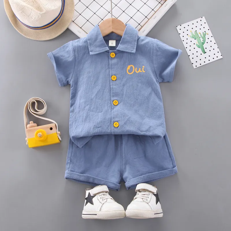 Summer Baby Boys Clothing Set Children Casual Short Sleeve Shirt Shorts Kids Sportswear Toddler Fashion Clothes 220507