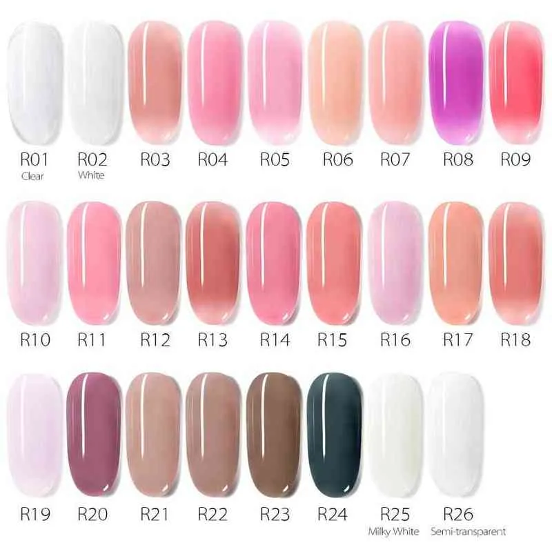 NXY Nail Gel 30G Poly Set Acrylic Kit Tjock Fast Torr Extention Naken Mily Vit Färger Verktyg Borste 0328