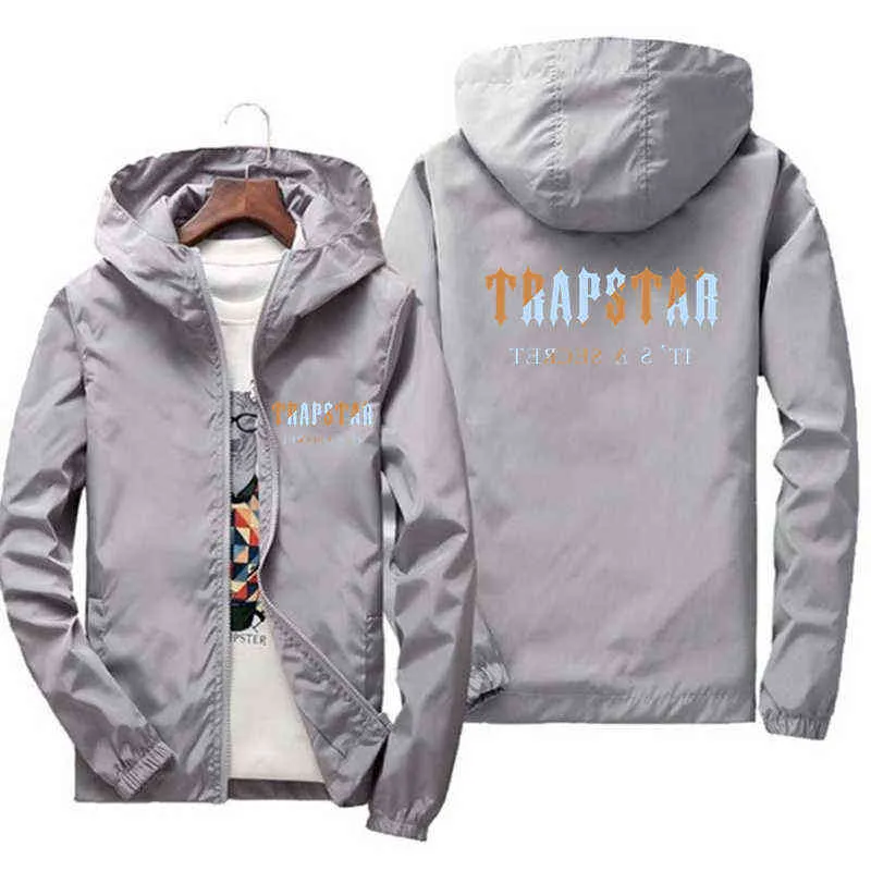 Trapstar London 2022 Nuove maniche lunghe da uomo Splicing Camouflage Giacche a vento Sporting Slim Zipper Felpe con cappuccio Cappotti Abbigliamento Y220803