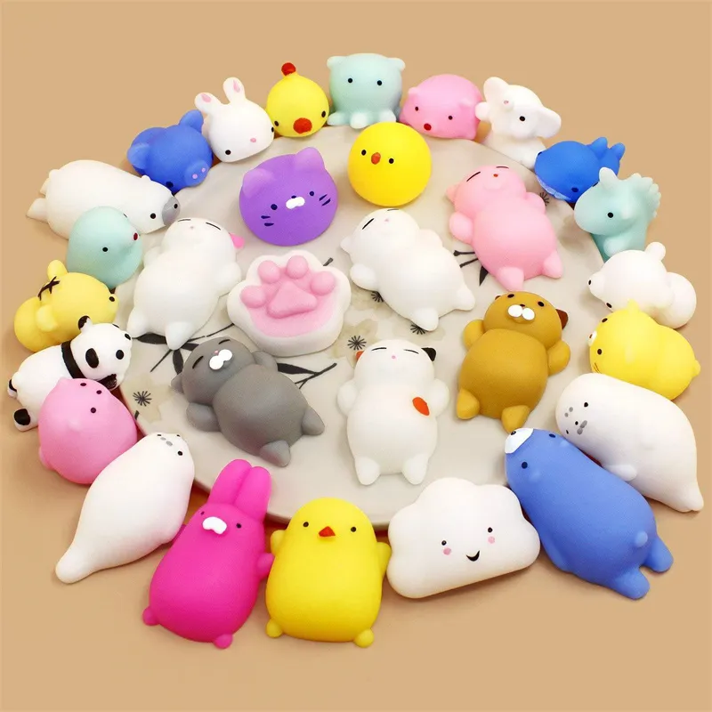 50 Mochi Squishies Kawaii Anima Squishy Toys For Kids Antistress Ball Squeeze Party Favors Stress Relief Birthday 220608