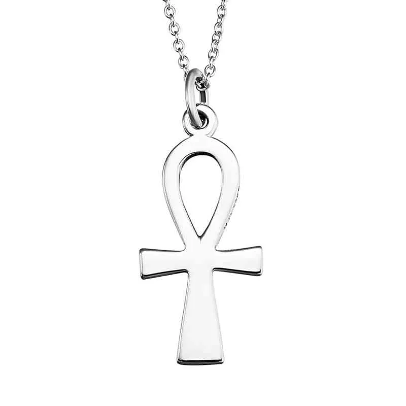 925 Sterling Silver Plated Egyptian Ankh Cross Pendant Necklaces Fashion Jewelry Collar Necklace Christmas Gifts For Women Gnx8769161j