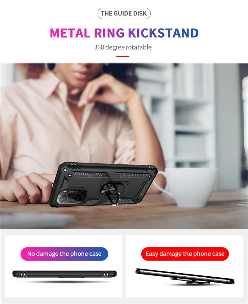 Für Xiaomi Redmi K20 K30 K40 Pro Fall Magnetische Ring Auto Halter Telefon Fall Für Redmi 9AT 9i 9 Prime stoßfest Rüstung Zurück Cover8654146