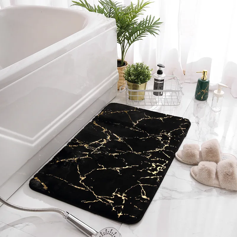 Bath Mats NonSlip in Faux Fur Rabbit Absorbent Shower room Carpets Soft Tolite Floor Rug WC Home Decor 220924