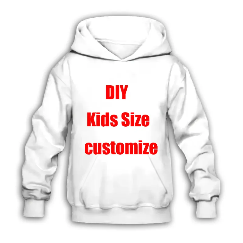 Kids Children s Size DIY Customized 3D Over Printed Hoodies Pullover Sweatshirt Man Female Outwear Zipper Jacket Tracksuit 220704