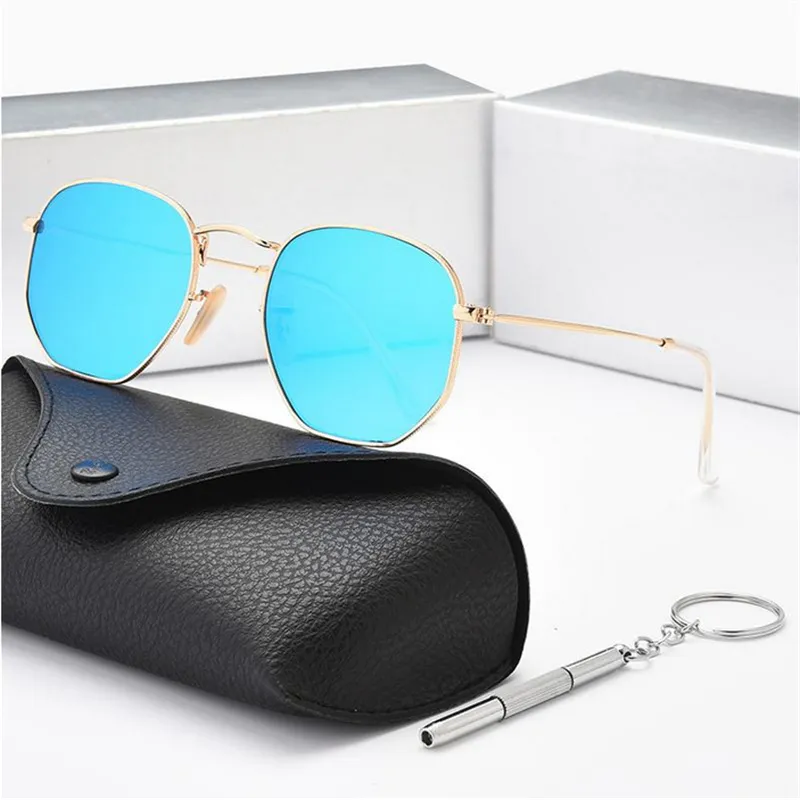 2022 Nuevas gafas de sol polarizadas clásicas Mujeres Diseñador Marca Aleación Metal Polaroid HD Lente de vidrio templado Gafas retro Gafas de sol U3230