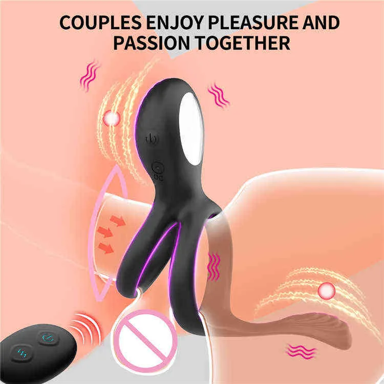 Nxy Eggs Best Selling Adult Sex Toy for Prostate Massager Dtimulating Vibrator Penis Ring Remote Control Cock 220421