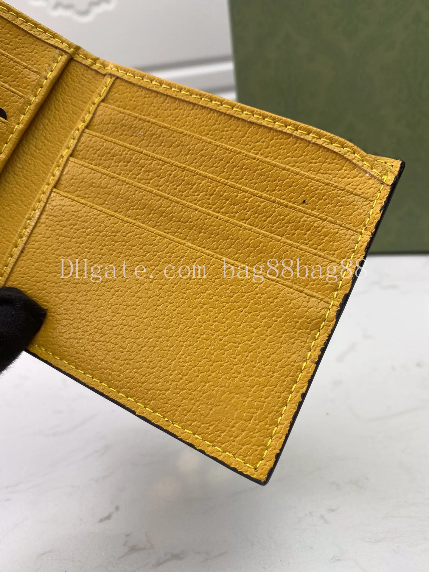 Designer wallet Mens Womens purses High quality premium leather WEB Green Red wallets Brown 473954225J
