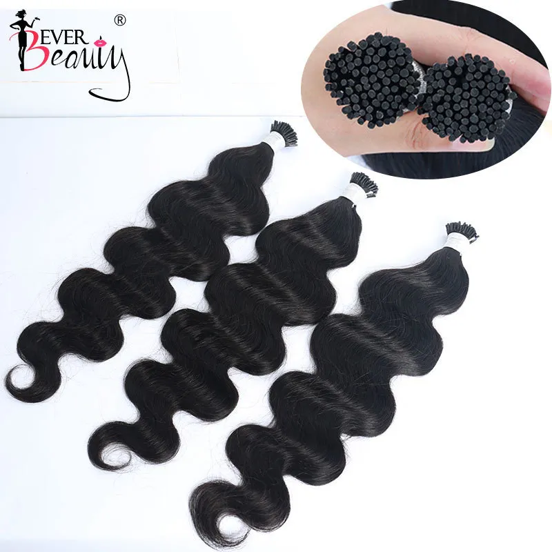 Body Wave Microlinks I Tip Extensiones de cabello Cabello a granel virgen ondulado natural indio para mujeres 100% cabello humano para salón Ever Beauty 220422