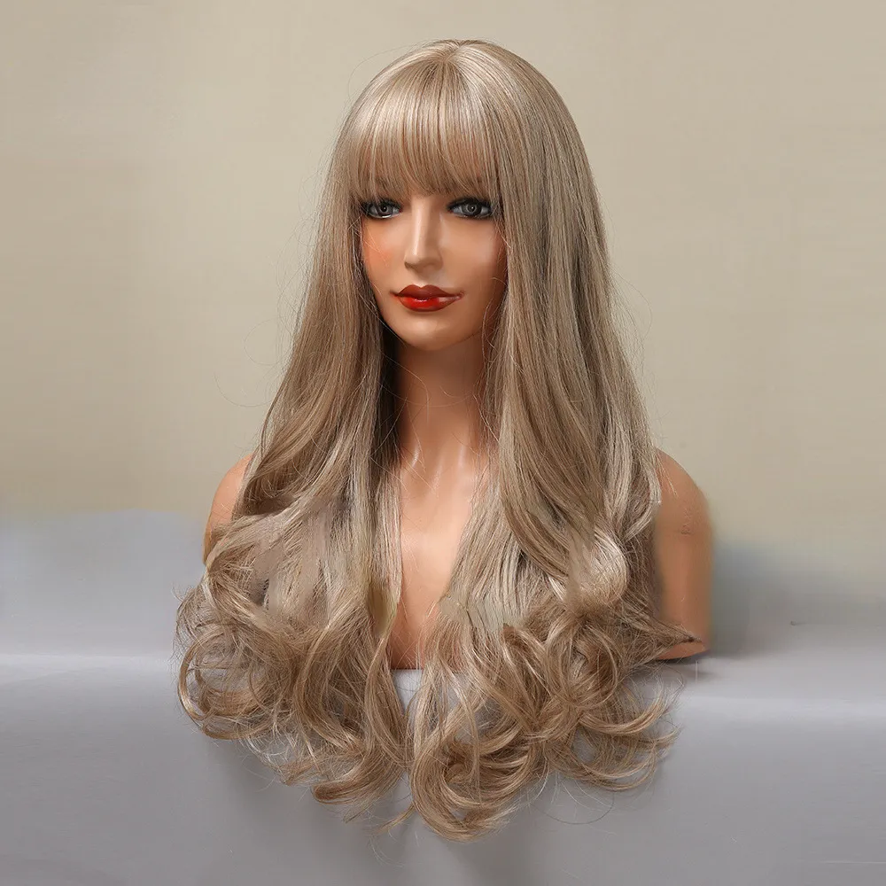 Long Human Hair Wigs Light Brown Colored Transparent Lace Front Wig Straight Body Wave for Women