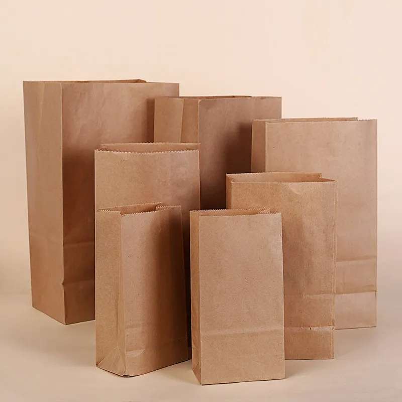 50 kraft paper bag gift bags packaging biscuit candy food cookie bread seen snacks baking takeaway bags