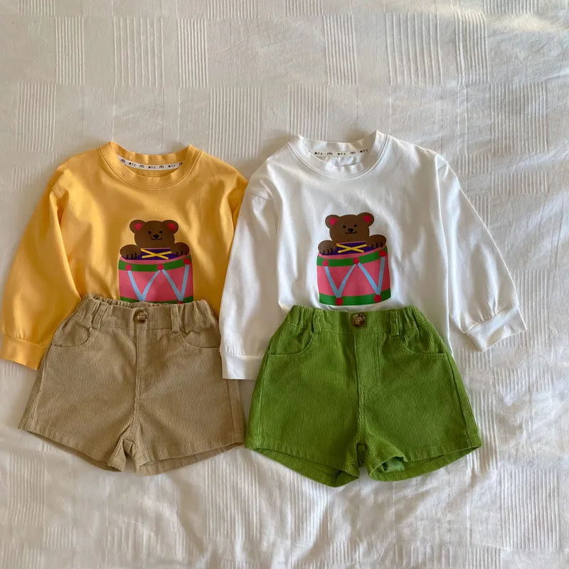 MILANCEL Printemps Enfants Vêtements En Velours Côtelé Filles Shorts Solide Casual Garçons Coréen Enfants Pantalon 220419