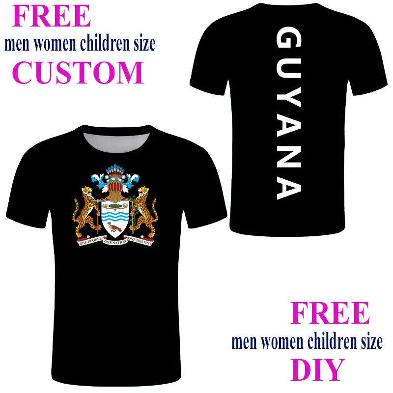 Republiken Guyana Sport T -shirt Anpassad vapen med Guyana T -shirt Emblem Text Anpassad man Snabbtorkning Running Tee 220609