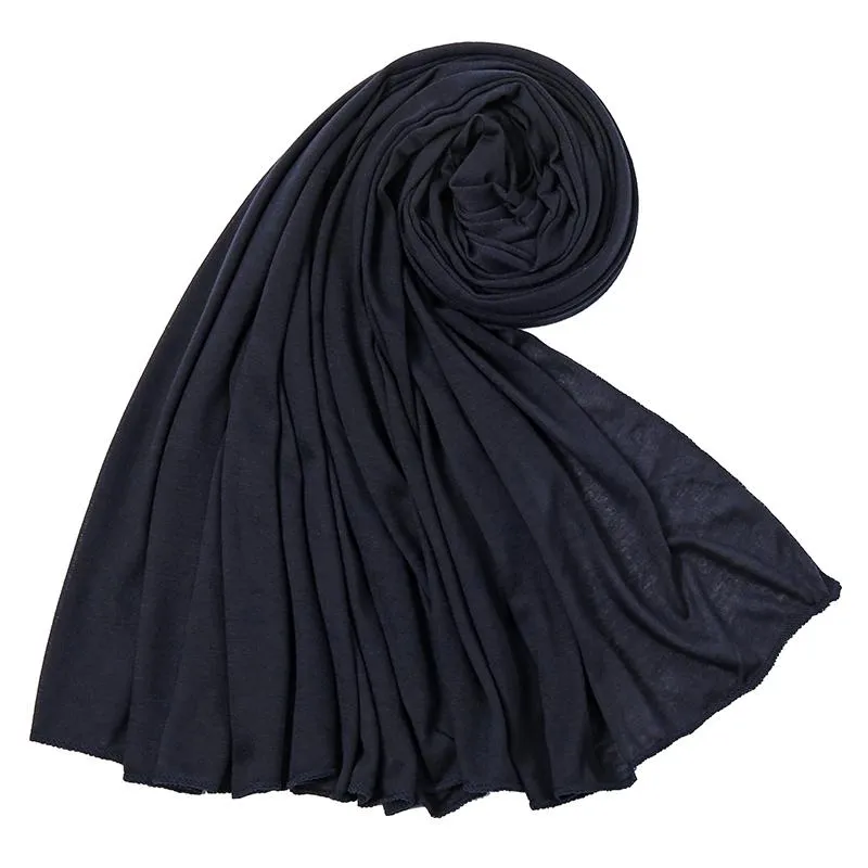 スカーフピースプレミアムコットンジャージーヒジャーブスカーフ女性ソリッドショール伸縮性ヘッドスカーフイスラム教徒のヘッドバンドMaxi Hijabs SetScarves306l