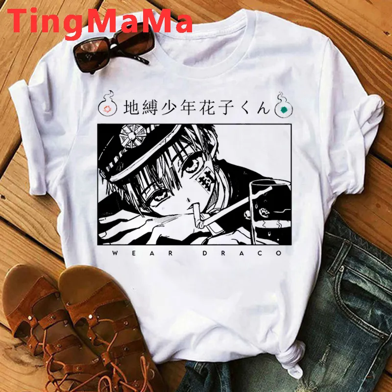 Japońskie anime hanako kun t shirt men kawaii toaleta oprawiona w toaleta śmieszne koszulki z kreskówki manga topy unisex tshirt mężczyzna 220712