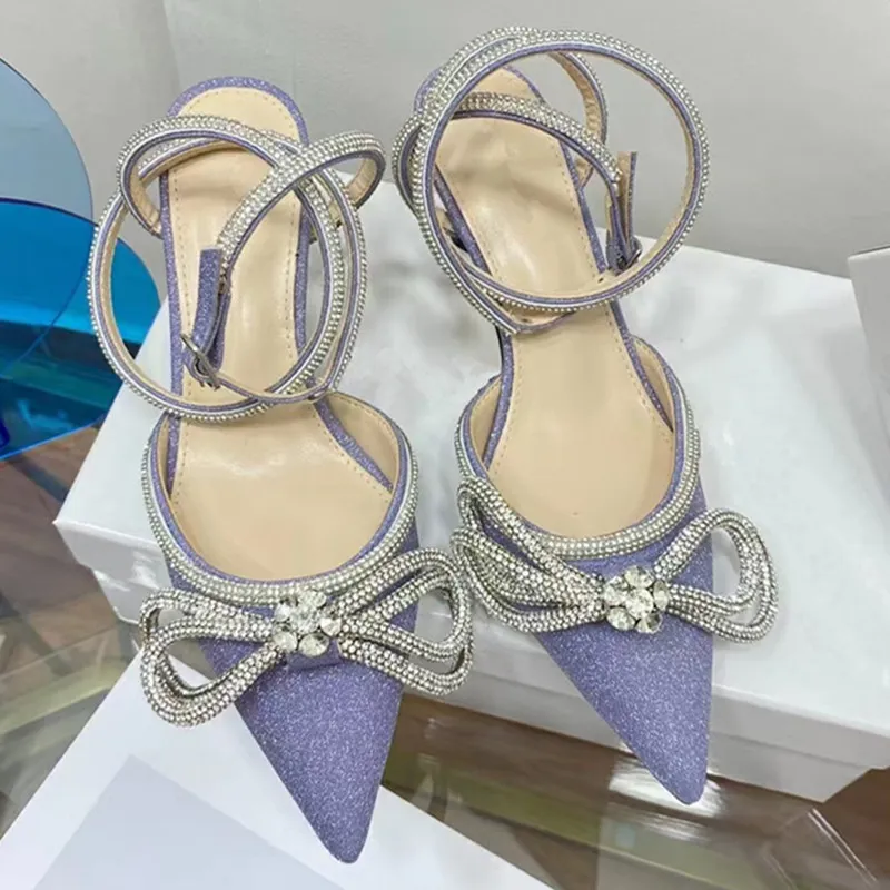 Summer Women Shoes Pauchins Luxury Rhinestone Gladiator Designer Women Sandals Wedding Banquet Party High Heels 6cm 8cm 10 cm