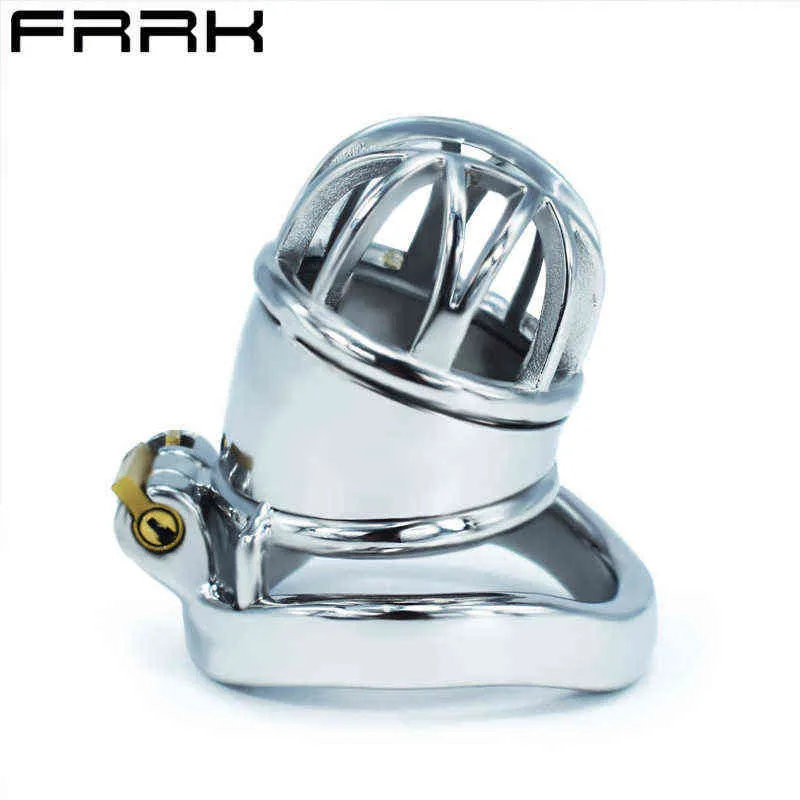 NXY Chastity Device Frrk New Lock Stainless Steel Elbow Cylindrical Bird Cage Sex Toy Male and Female Adult Fun Pleasure 0416