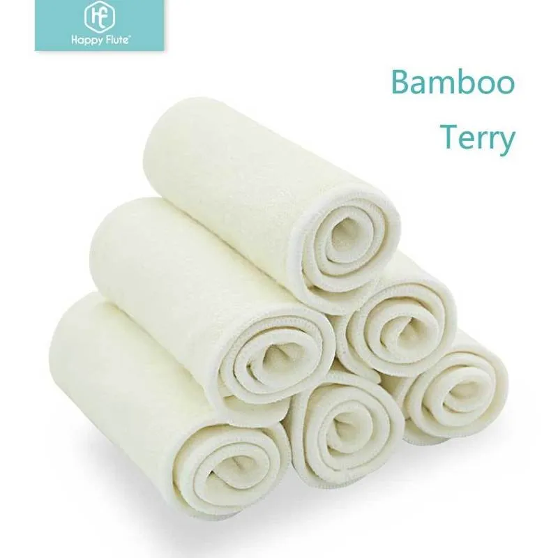 HappyFlute 10 шт. Бамбуковые вставки бамбука многоразовый дышащий дышащий вкладыши вкладыша для подгузников для детской ткани подгузники 220720