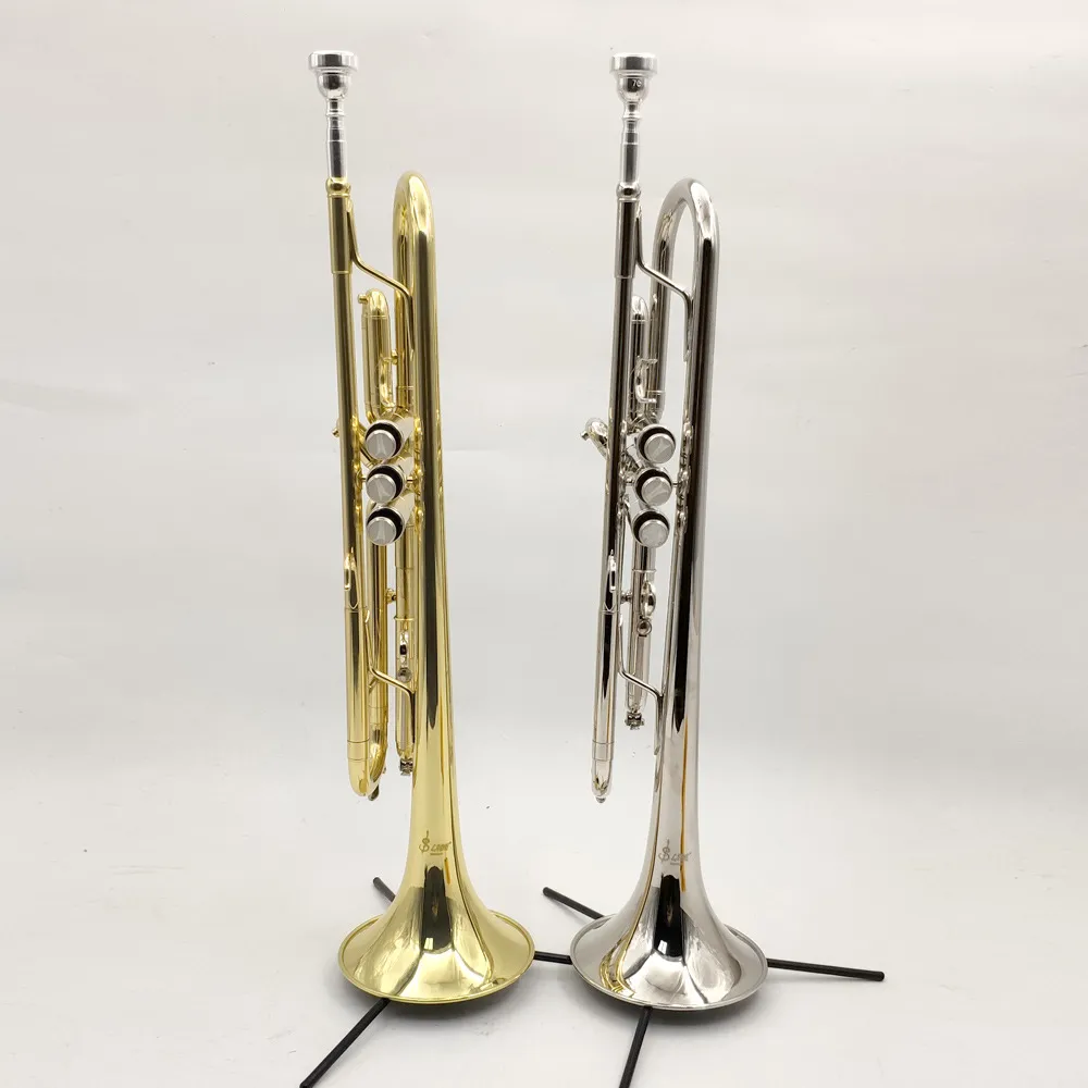 Nieuwe hoogwaardige Bb Professionele trompet gouden toon Trompet Messing Instrument Professioneel Trompet mondstuk