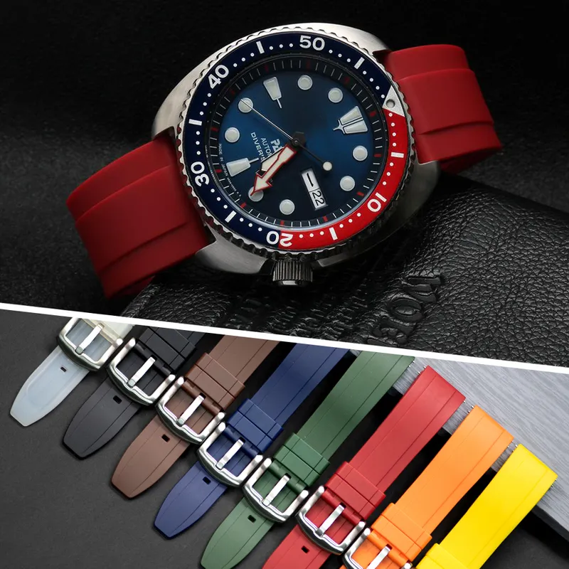 Quick Release watch -полосы качественные силиконовые резиновые ремня часов 20 мм 22 -мм 24 -мм водонепроницаемые дайвинг -мужские часы часов 220622