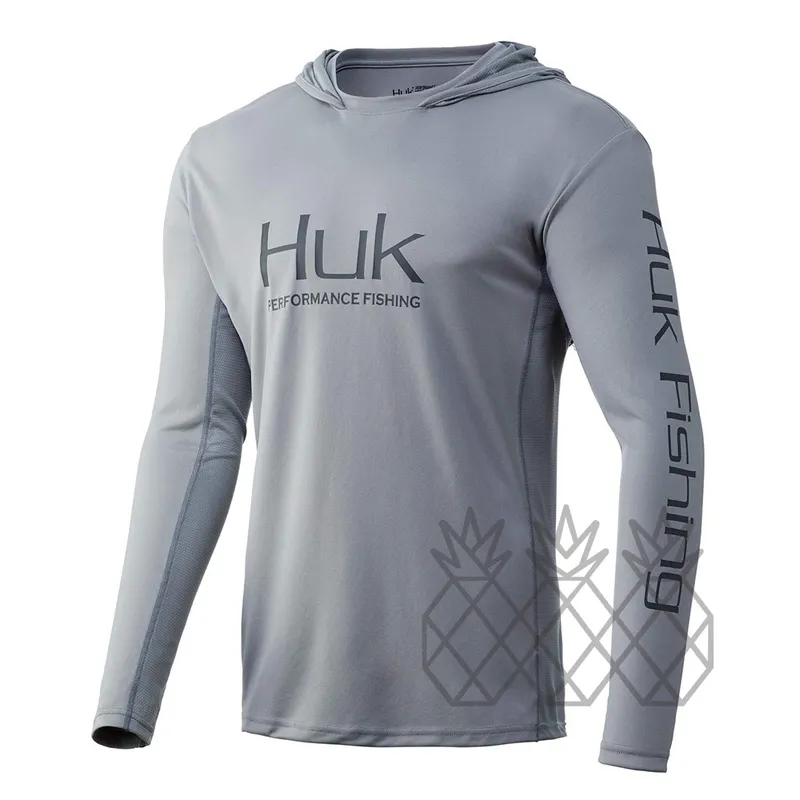 Camisas de pesca HUK ropa personalizada chaqueta de manga larga camiseta protección UV 50 hombres ropa de verano 2207185842389