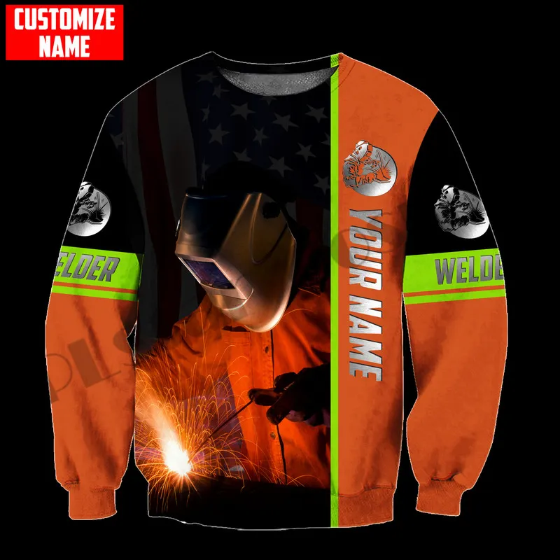 Plstar kosmos 3dprinted est welders jobb anpassad namn gåva unikt hrajuku streetwear unisex roliga casual hoodies zip tröja 220714