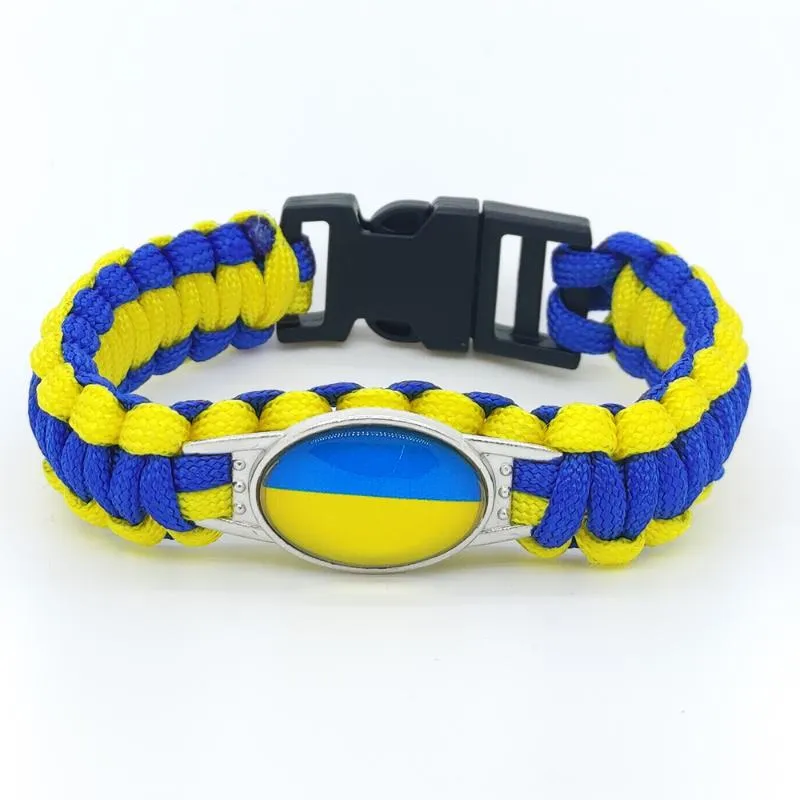 Charm Bracelets Ukraine Flagge Infinity Love Badge Frauen Mode Männer Armreifen Juwelierzubehör Freundschaftsgeschenkel 340t