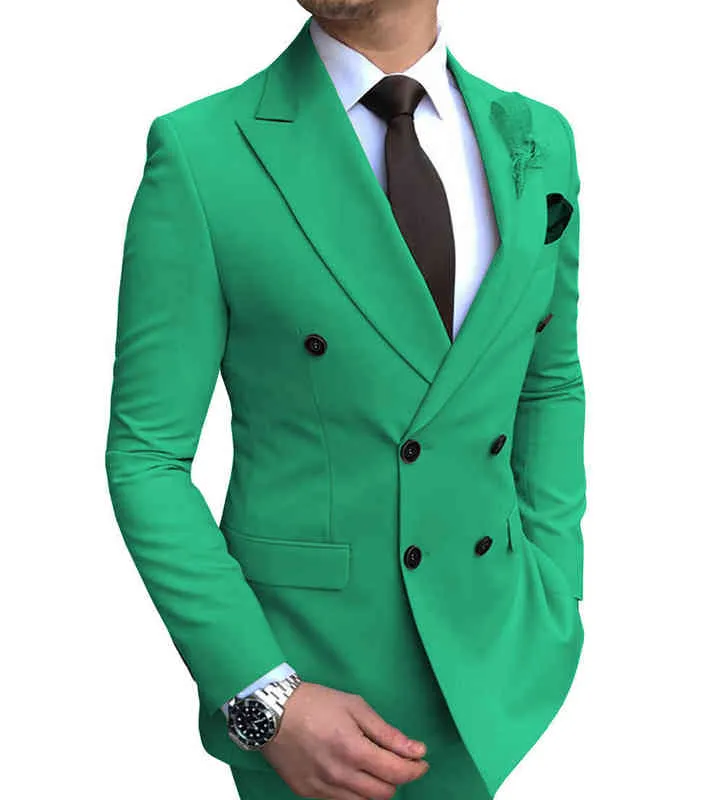 2022 NUEVA 1 pieza chaqueta de traje blazer masculino ajustado de doble pecho chaqueta blazer para el novio l220730