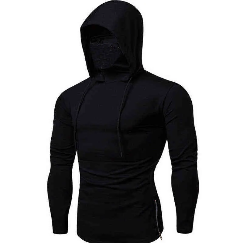 Yeni erkek fitness sweatshirts erkekler siyah gri kapüşonlu sweatshirt sporu uzun kollu tişört giyim erkek spor giyim my842 l220730