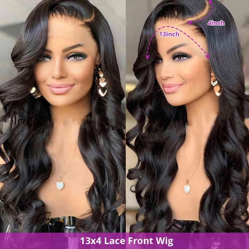 30 40 Inch Body Wave 13x4 13x6 360 Lace Frontal Human Hair Wigs Brazilian 5x5 Closure Loose Water Wavy Wig for Black Women 220713