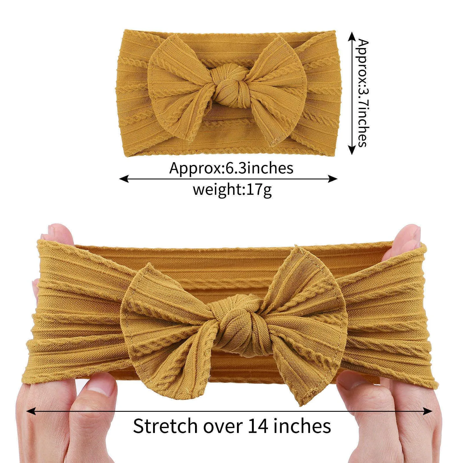 Baby jacquard super elastic hair band baby nylon fabric Bow Headband 2382