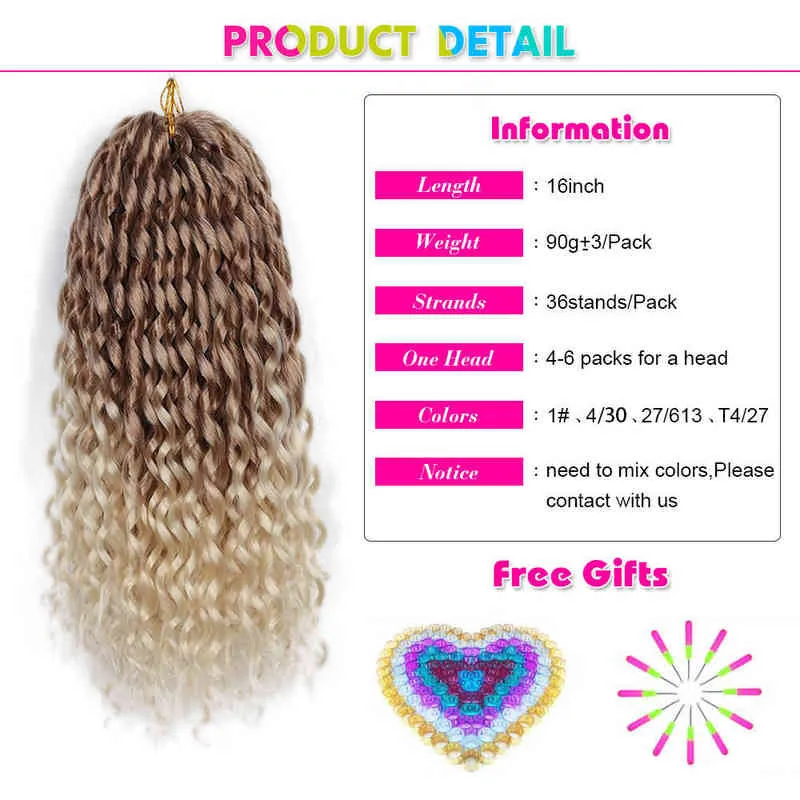 Afro Curls Synthetic Braids Hair Loose Deep Wave Crochet 16 Inch African Braiding Extensions 613 Expo City 2206104147378
