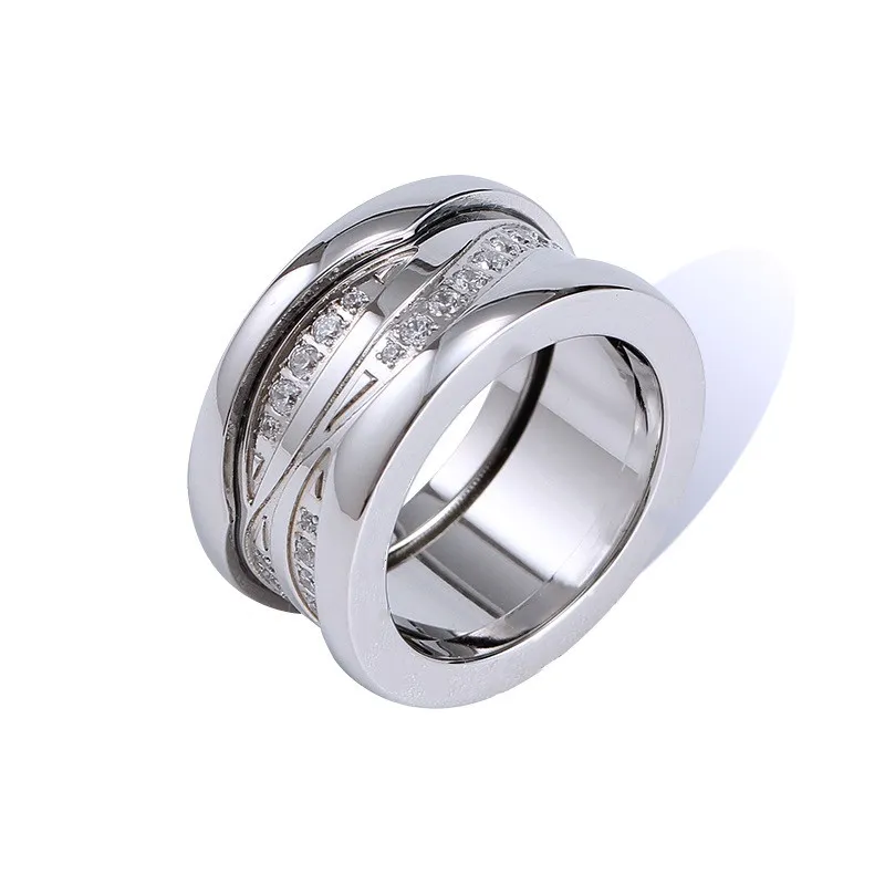 Anel de diamante de alta qualidade, anel de casal da moda, aço inoxidável, presente de dia dos namorados para homens e mulheres2927