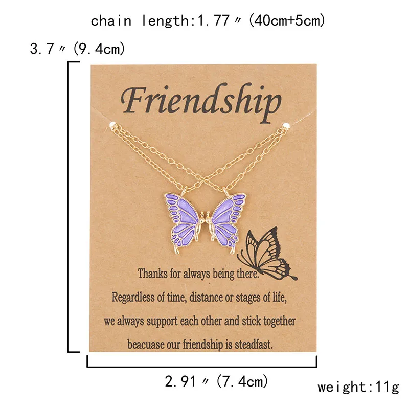 Friendship Fashion Women Butterfly Necklace Female Exquisite Clavicle Chain Necklace For Women Girls Party Jewelry Gift