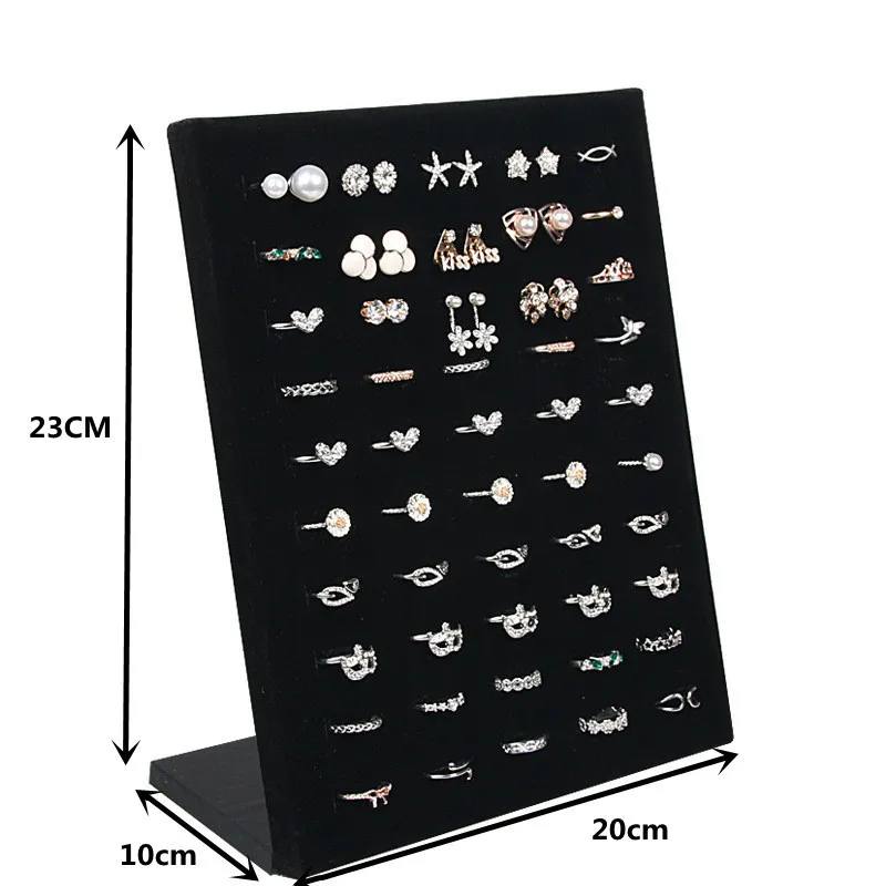 Czarny/szary aksamitne wyświetlacze pierścień biżuterii wyświetlacze ringu biżuterii stojak do przechowywania pudełka Organizer 20*10*23cm 220510