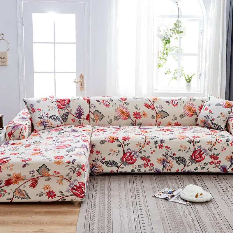 Kwiatowy druk rozciągający sofa osłona elastyczne meble ochraniacze na kanapa 1 2 3 4 osobę do salonu 220615